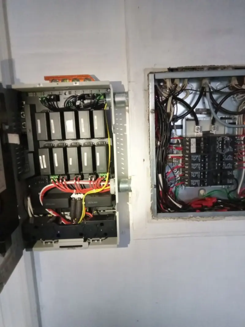 Electrical panel upgrade completed for Security Camera Wiring in Greenwich